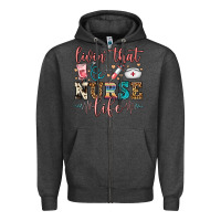 Charcoal Heather livin' that nurse life Zipper Hoodie - FaDigitalArtStudio