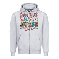 Heather Grey livin' that nurse life Zipper Hoodie - FaDigitalArtStudio