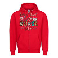 Red livin' that nurse life Zipper Hoodie - FaDigitalArtStudio