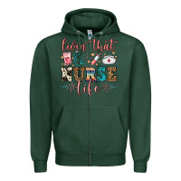 Sports Green livin' that nurse life Zipper Hoodie - FaDigitalArtStudio