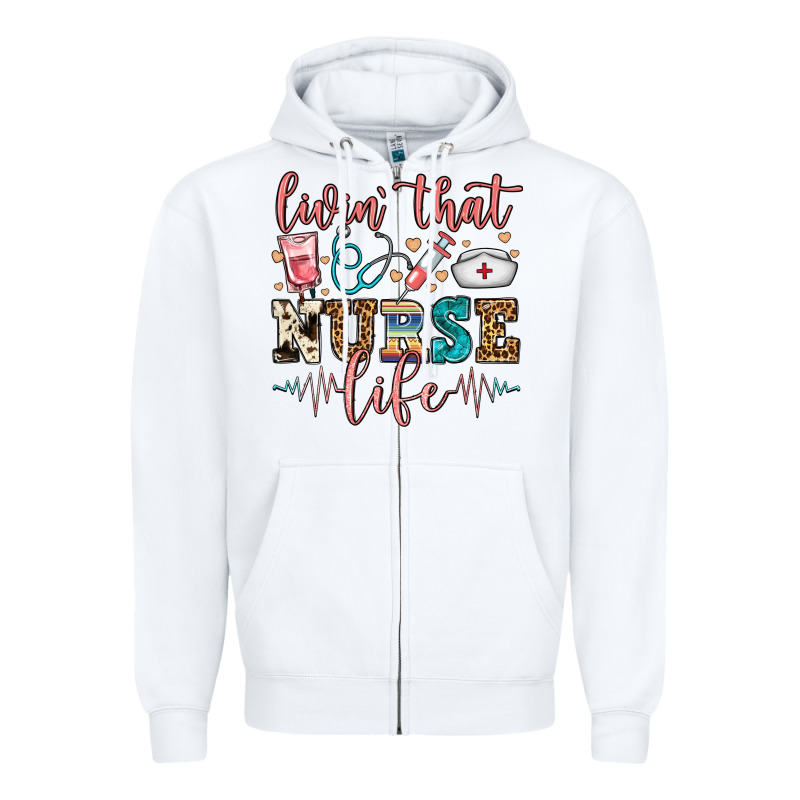 Livin' That Nurse Life Zipper Hoodie by FaDigitalArtStudio | Teevron