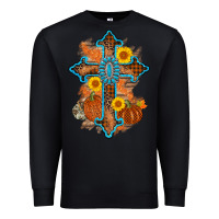 Black thanksgiving cross pumpkin sunflower Premium Sweatshirt - AdoDesignShop