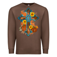 Chestnut thanksgiving cross pumpkin sunflower Premium Sweatshirt - AdoDesignShop