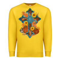 Lemon thanksgiving cross pumpkin sunflower Premium Sweatshirt - AdoDesignShop