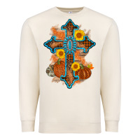 Sandshell thanksgiving cross pumpkin sunflower Premium Sweatshirt - AdoDesignShop