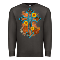 Smoke thanksgiving cross pumpkin sunflower Premium Sweatshirt - AdoDesignShop