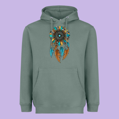 Dreamer Catcher Sunflower Heavyweight Hoodie Designed By Jahusdesignshop