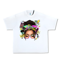 White 90s messy bun Urban Heavy Tee - texasbilliewilder