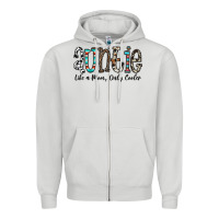 Dove Grey auntie  like a mom, only cooler Zipper Hoodie - CowhideDigitalArt