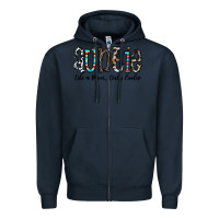 Navy auntie  like a mom, only cooler Zipper Hoodie - CowhideDigitalArt