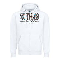 White auntie  like a mom, only cooler Zipper Hoodie - CowhideDigitalArt