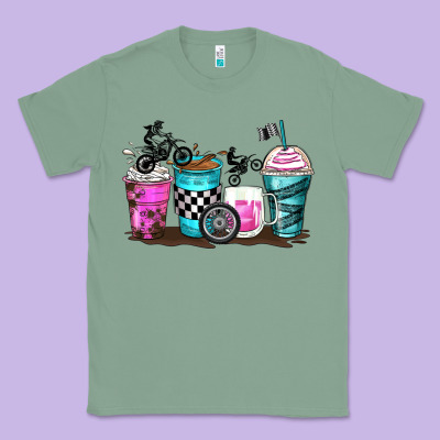 Motocross Coffee Cups Classic Tee Designed By Zillion Design Studio