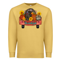 Antique Gold thankful turkey truck Premium Sweatshirt - AdoDesignShop