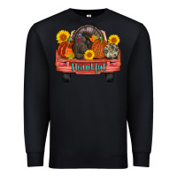 Black thankful turkey truck Premium Sweatshirt - AdoDesignShop