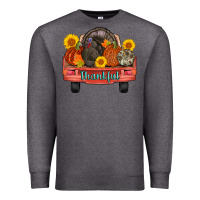 Charcoal Heather thankful turkey truck Premium Sweatshirt - AdoDesignShop