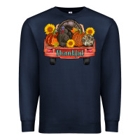 Navy thankful turkey truck Premium Sweatshirt - AdoDesignShop