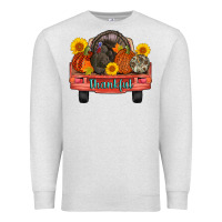 Oatmeal Heather thankful turkey truck Premium Sweatshirt - AdoDesignShop