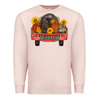 Pale Pink thankful turkey truck Premium Sweatshirt - AdoDesignShop