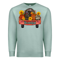 Seafoam thankful turkey truck Premium Sweatshirt - AdoDesignShop