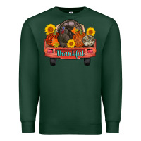 Sports Green thankful turkey truck Premium Sweatshirt - AdoDesignShop
