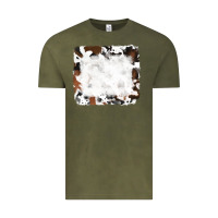 Vintage Olive black and brown cowhide Vintage Tee - RanaPortraitStore
