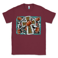 Burgundy football cross aztec leopard background Classic Tee - RanaPortraitStore
