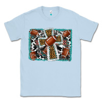 Dusty Blue football cross aztec leopard background Classic Tee - RanaPortraitStore