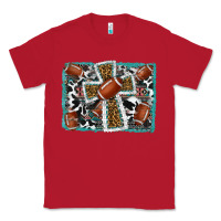 Red football cross aztec leopard background Classic Tee - RanaPortraitStore