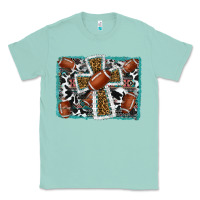 Seafoam football cross aztec leopard background Classic Tee - RanaPortraitStore