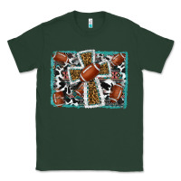 Sports Green football cross aztec leopard background Classic Tee - RanaPortraitStore