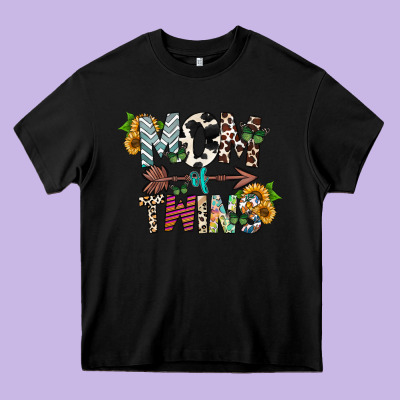 Mom Of Twins Heavy Core Tee Designed By Cowhidedigitalart