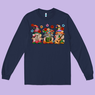 Mexican Gnomes Long Sleeve Tee Designed By Texasbilliewilder
