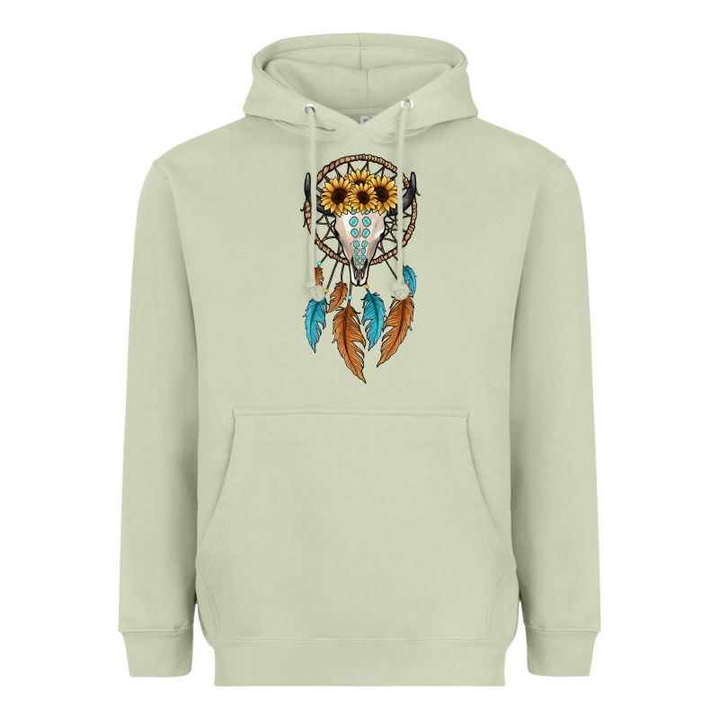 Dreamer Catcher Bull Skull Heavyweight Hoodie by JahusDesignShop | Teevron