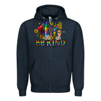 Navy be kind Zipper Hoodie - CowhideDigitalArt