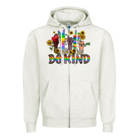Oatmeal Heather be kind Zipper Hoodie - CowhideDigitalArt