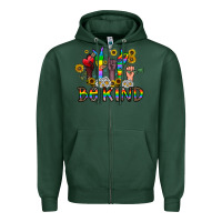 Sports Green be kind Zipper Hoodie - CowhideDigitalArt