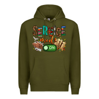 Army Green service mode on woman version Premium Hoodie - NancyCooperArtShop