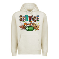 Oatmeal Heather service mode on woman version Premium Hoodie - NancyCooperArtShop