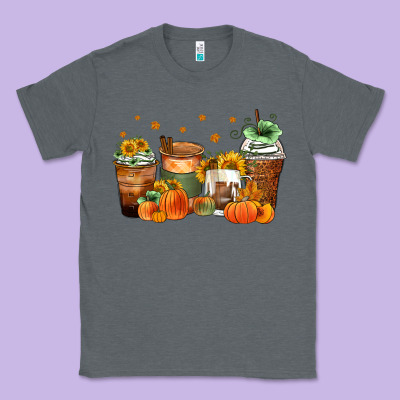 Fall Coffee Cups Classic Tee Designed By Zillion Design Studio
