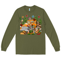 Army Green Mexican Gnome Truck Long Sleeve Tee - texasbilliewilder