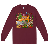 Burgundy Mexican Gnome Truck Long Sleeve Tee - texasbilliewilder