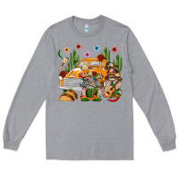 Heather Grey Mexican Gnome Truck Long Sleeve Tee - texasbilliewilder