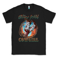 Black Stay Wild Cowgirl Classic Tee - FaDigitalArtStudio