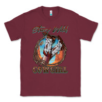 Burgundy Stay Wild Cowgirl Classic Tee - FaDigitalArtStudio