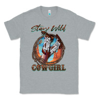 Heather Grey Stay Wild Cowgirl Classic Tee - FaDigitalArtStudio