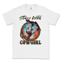 White Stay Wild Cowgirl Classic Tee - FaDigitalArtStudio