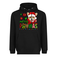 Black merry pawmas christmas corgi Heavyweight Hoodie - Jasminsmagicworld