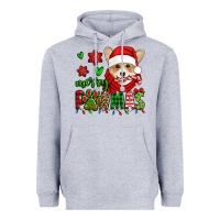 Heather Grey merry pawmas christmas corgi Heavyweight Hoodie - Jasminsmagicworld