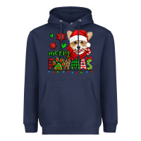 Navy merry pawmas christmas corgi Heavyweight Hoodie - Jasminsmagicworld