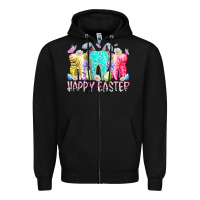 Black happy easter tooth Zipper Hoodie - RacoonDesign